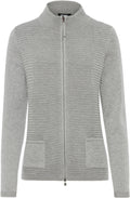 Grey Knit Zip Up Cardigan