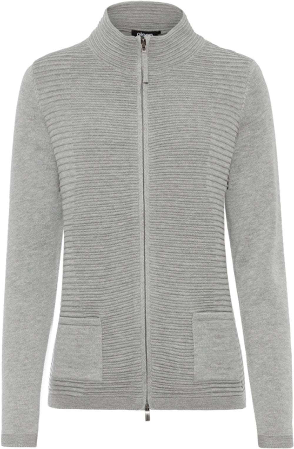 Grey Knit Zip Up Cardigan