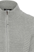 Grey Knit Zip Up Cardigan