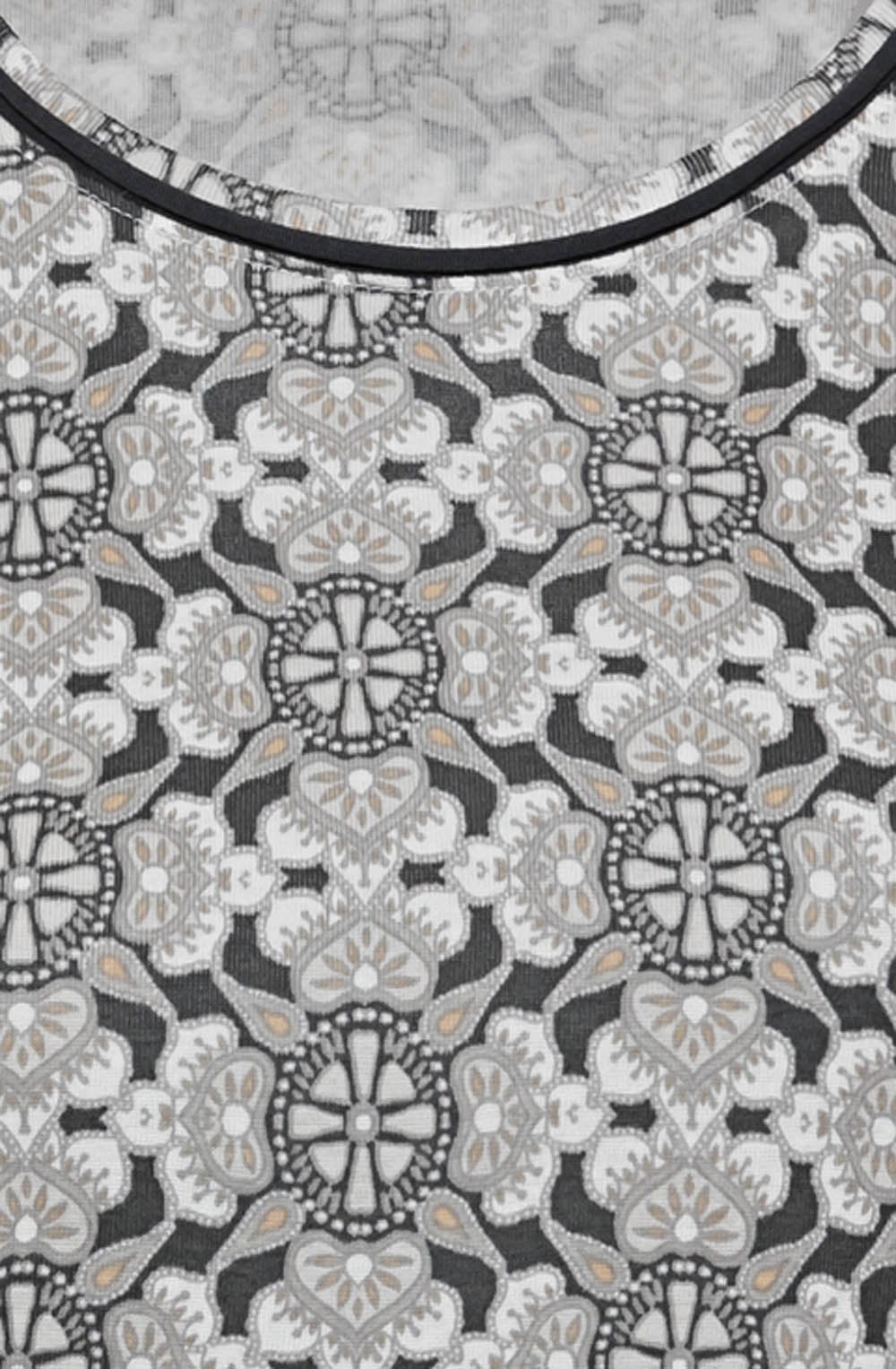 Grey Mandala Print Top