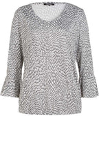 Grey & Off White Patterned Top