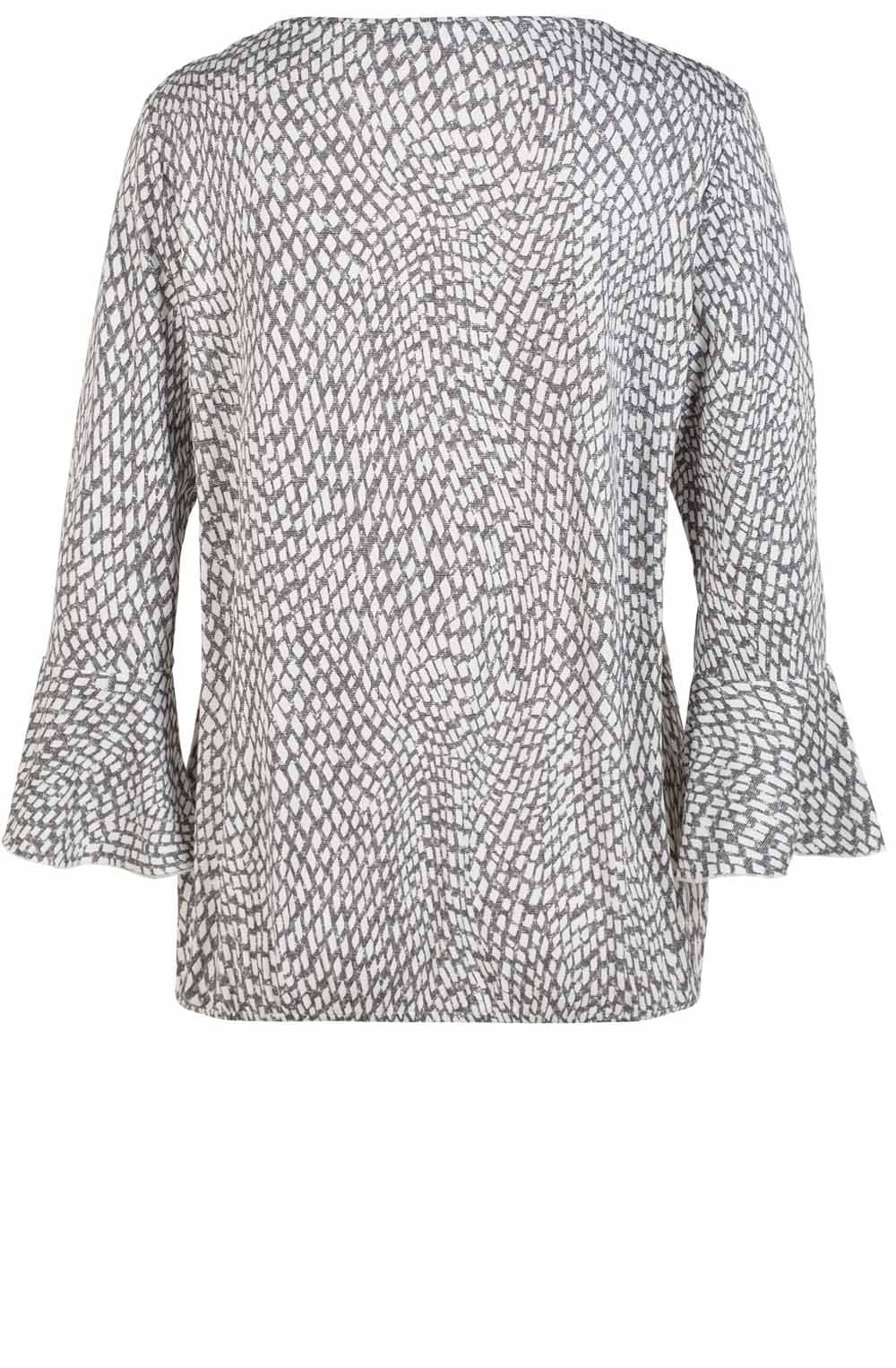 Grey & Off White Patterned Top
