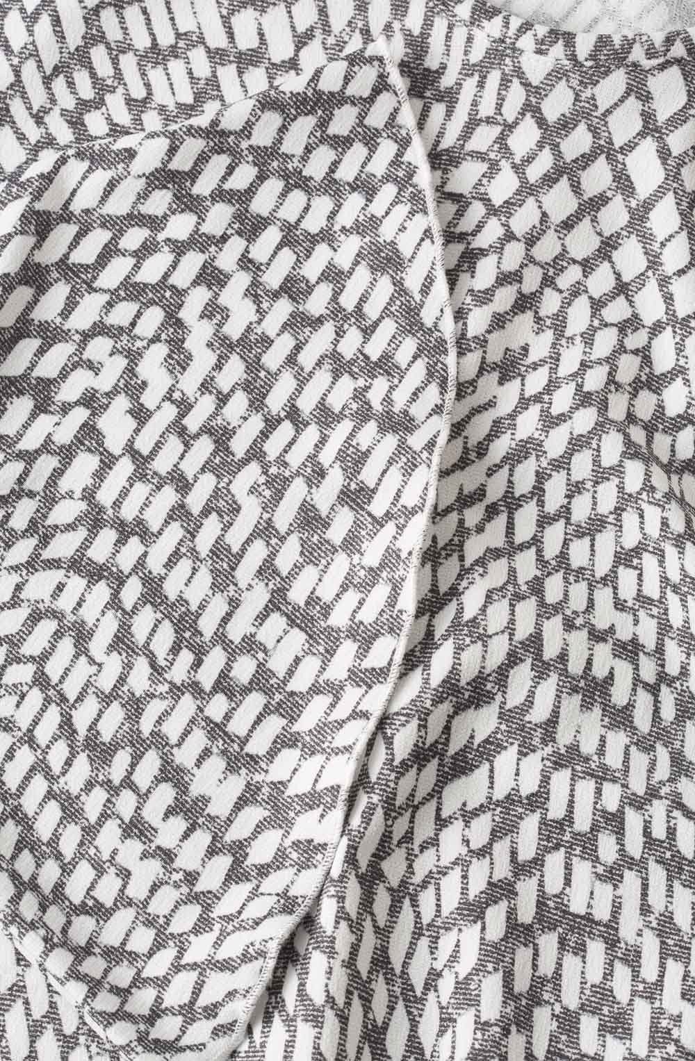 Grey & Off White Patterned Top