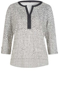 Grey & Off White Patterned Top
