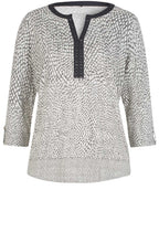 Grey & Off White Patterned Top