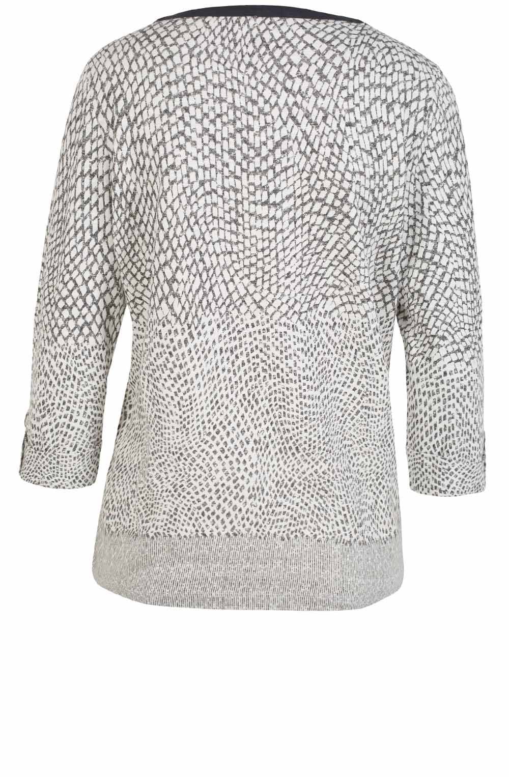Grey & Off White Patterned Top