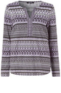 Grey Patterned Jersey Top