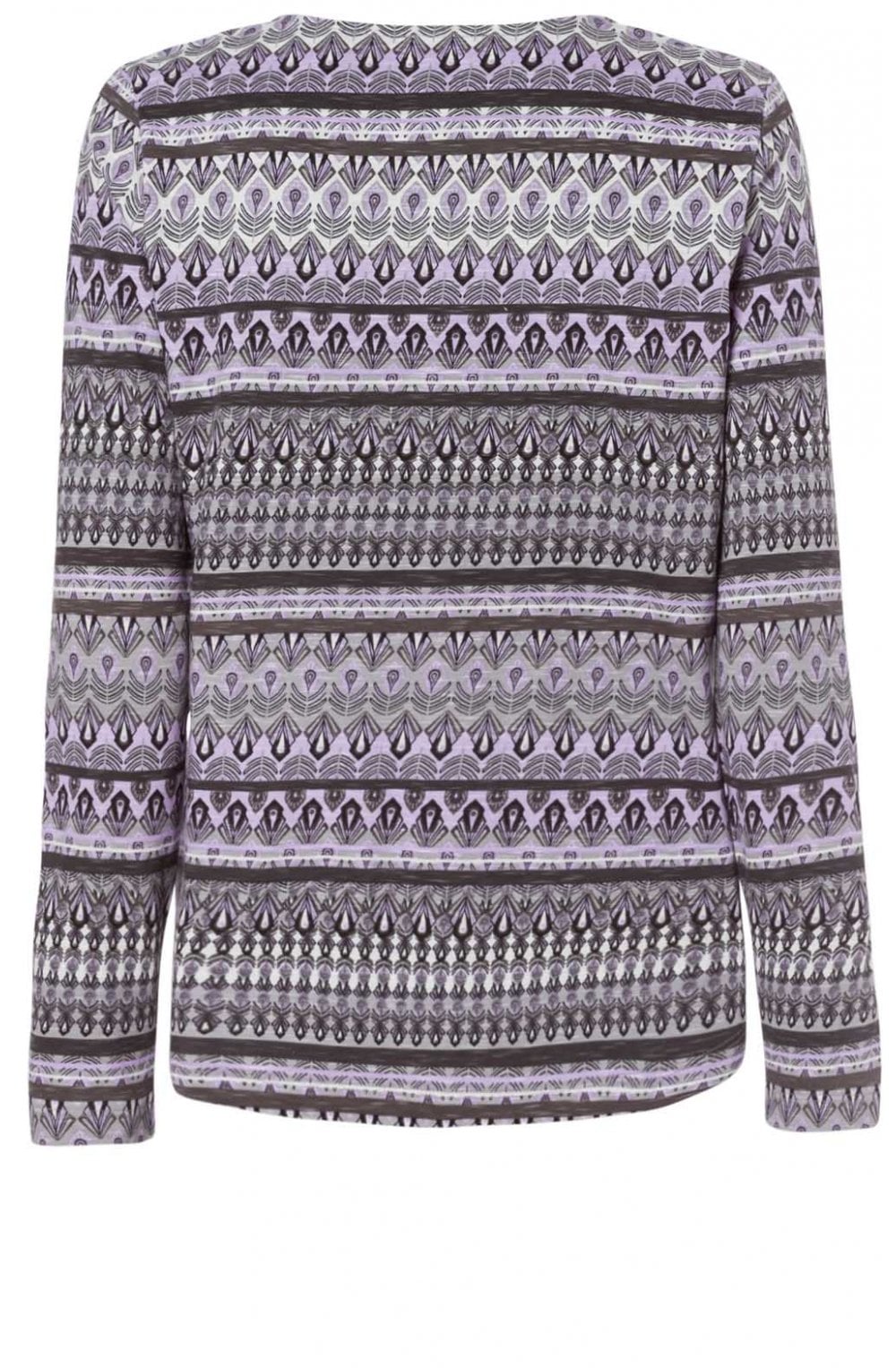 Grey Patterned Jersey Top
