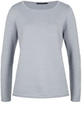 Grey Ribbed Knit Sweater