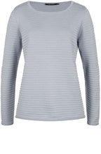 Grey Ribbed Knit Sweater