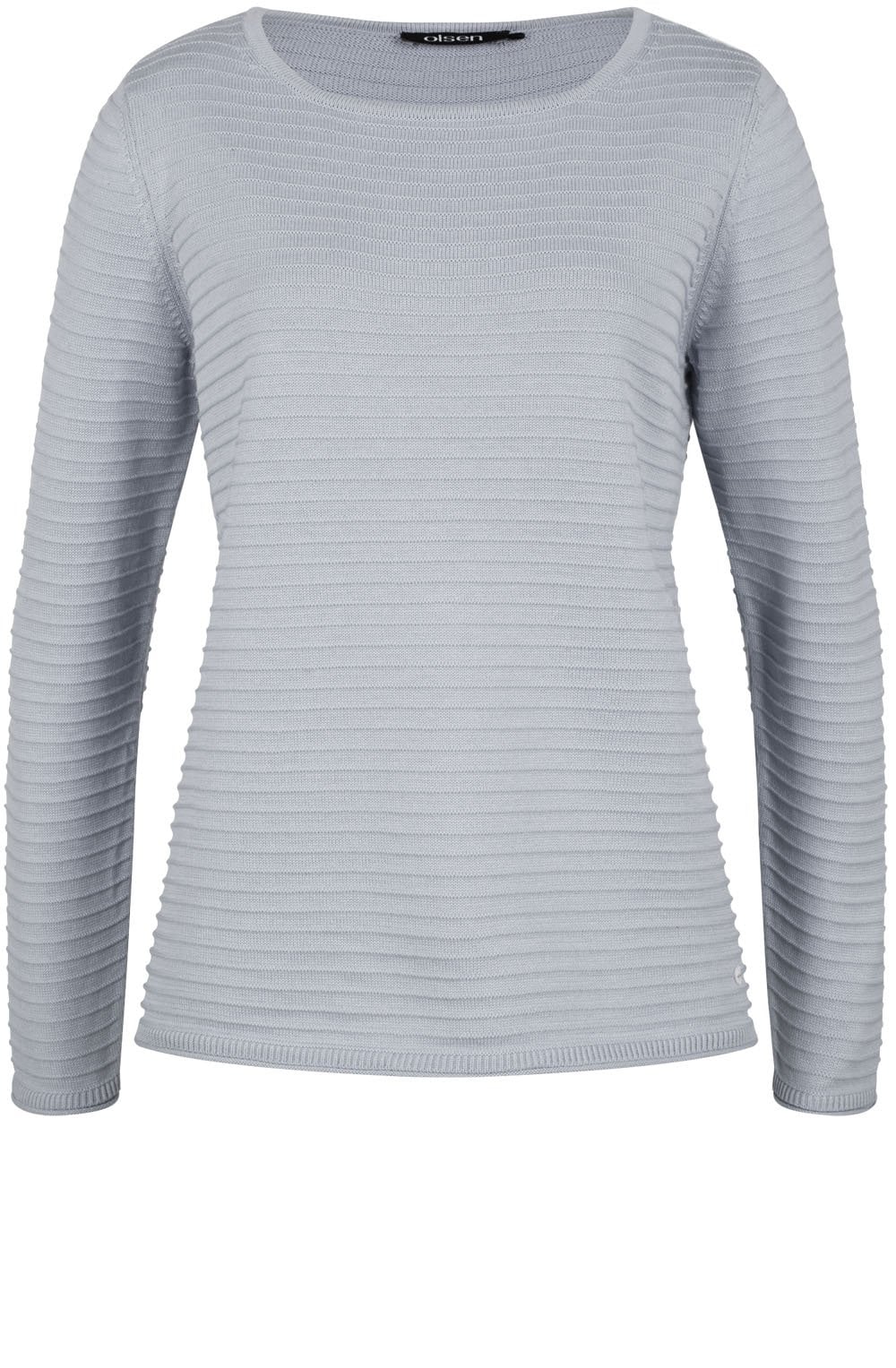 Grey Ribbed Knit Sweater