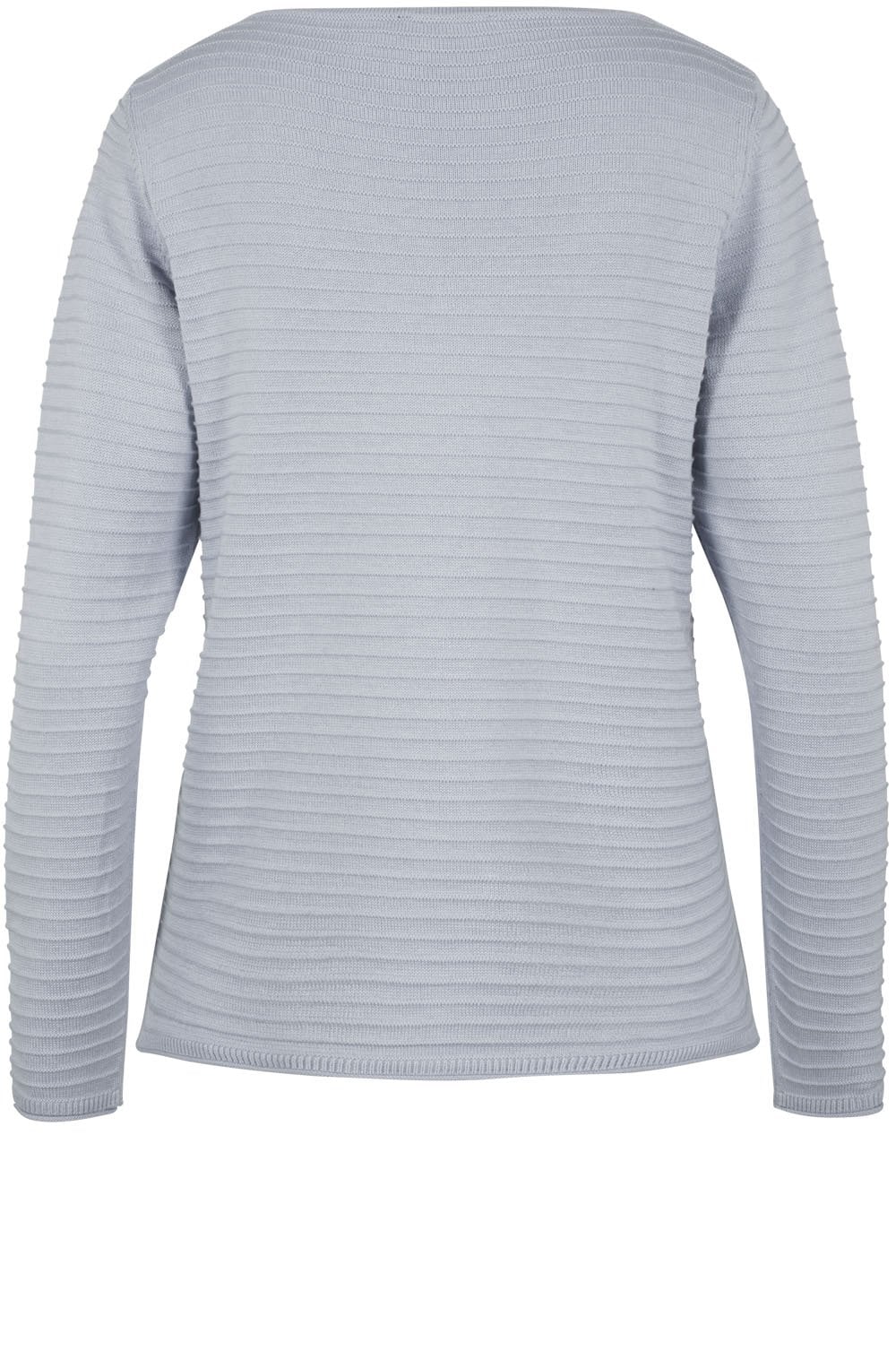 Grey Ribbed Knit Sweater
