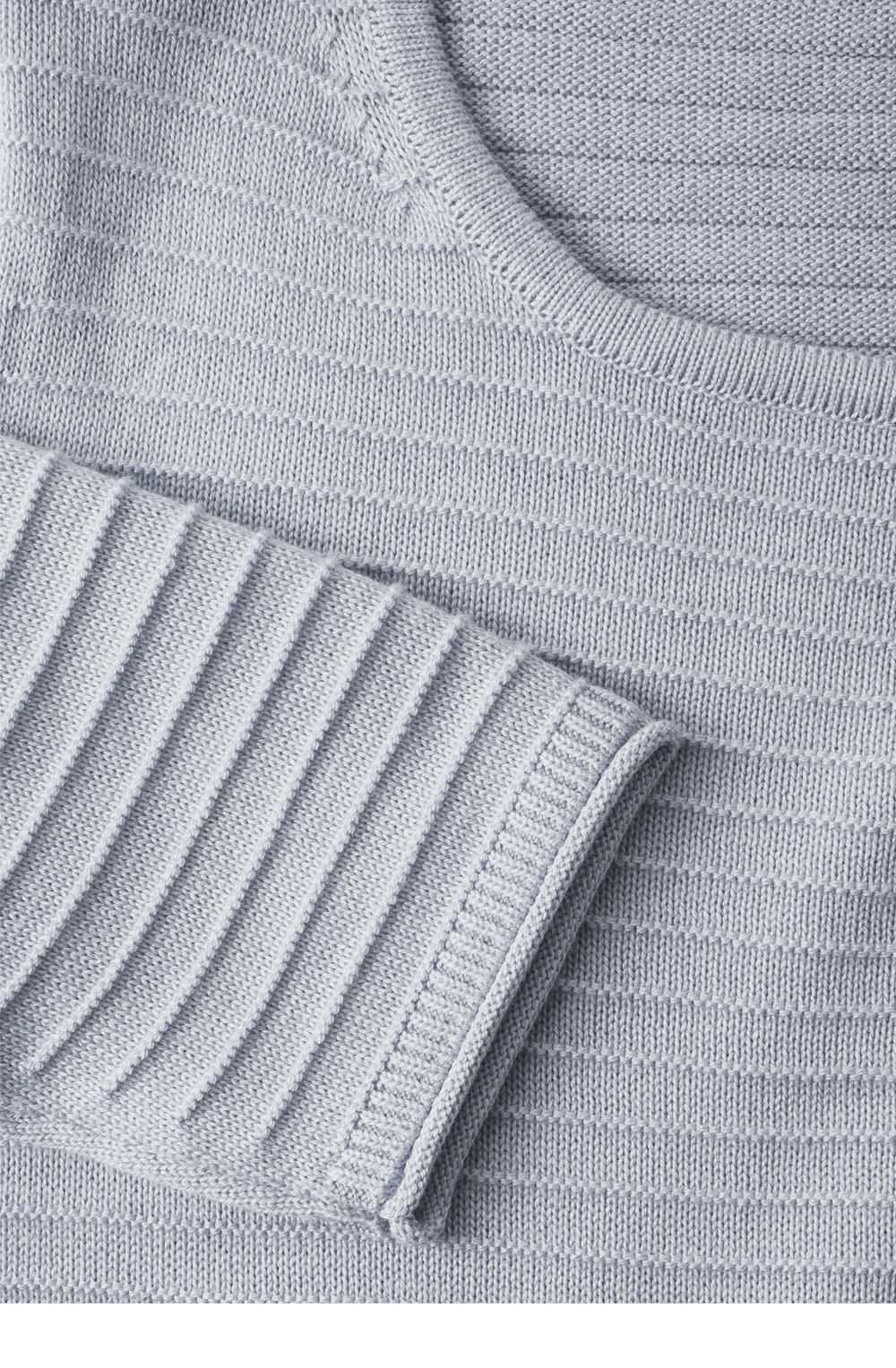 Grey Ribbed Knit Sweater