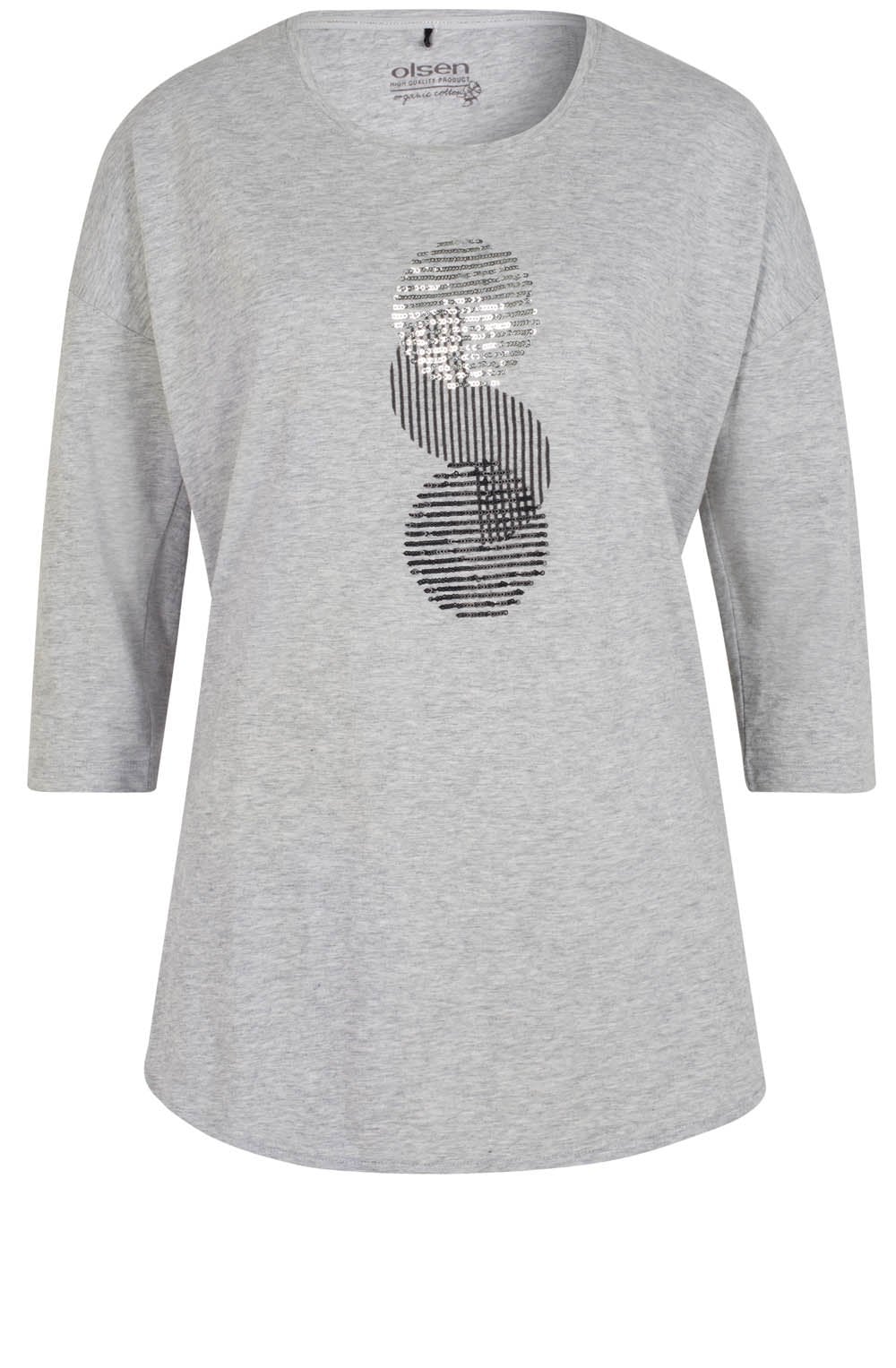 Grey Sequin Detailed T Shirt