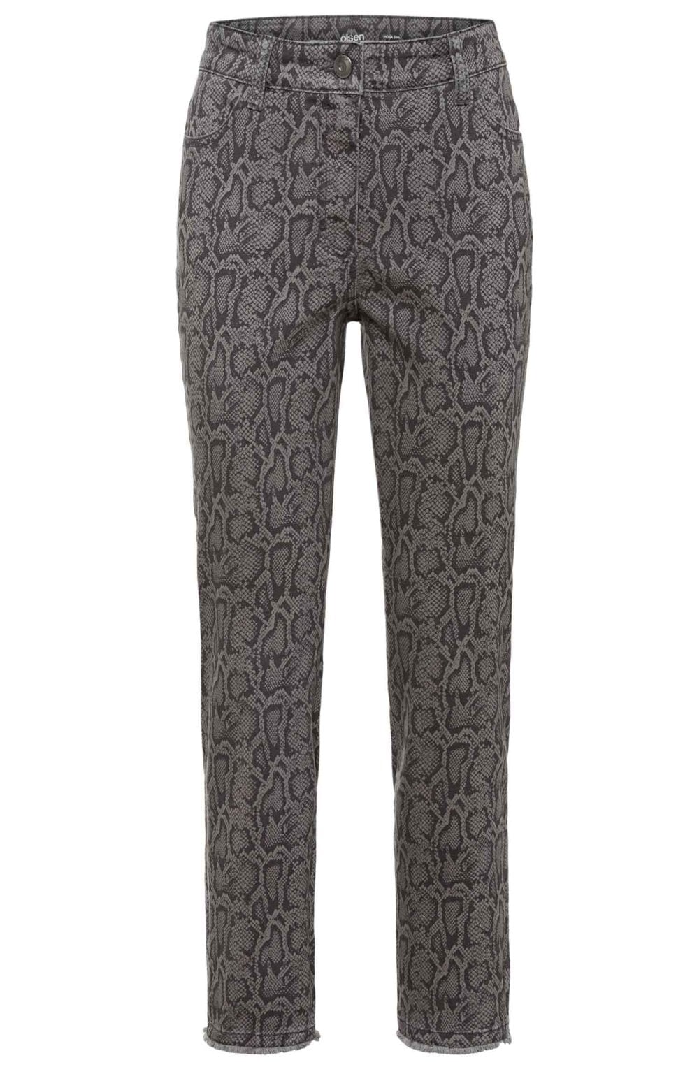 Grey Snake Print Trouser