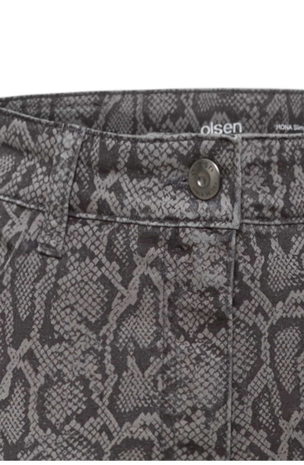 Grey Snake Print Trouser