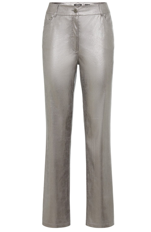 Grey Stone Metallic Mona Straight Trousers