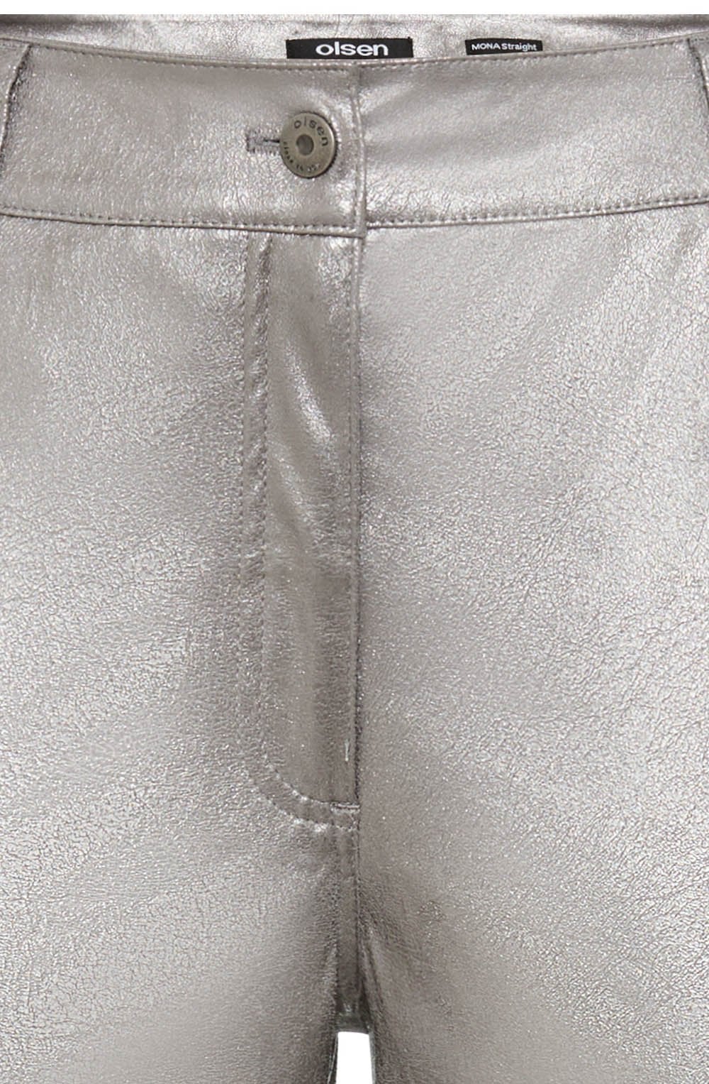 Grey Stone Metallic Mona Straight Trousers
