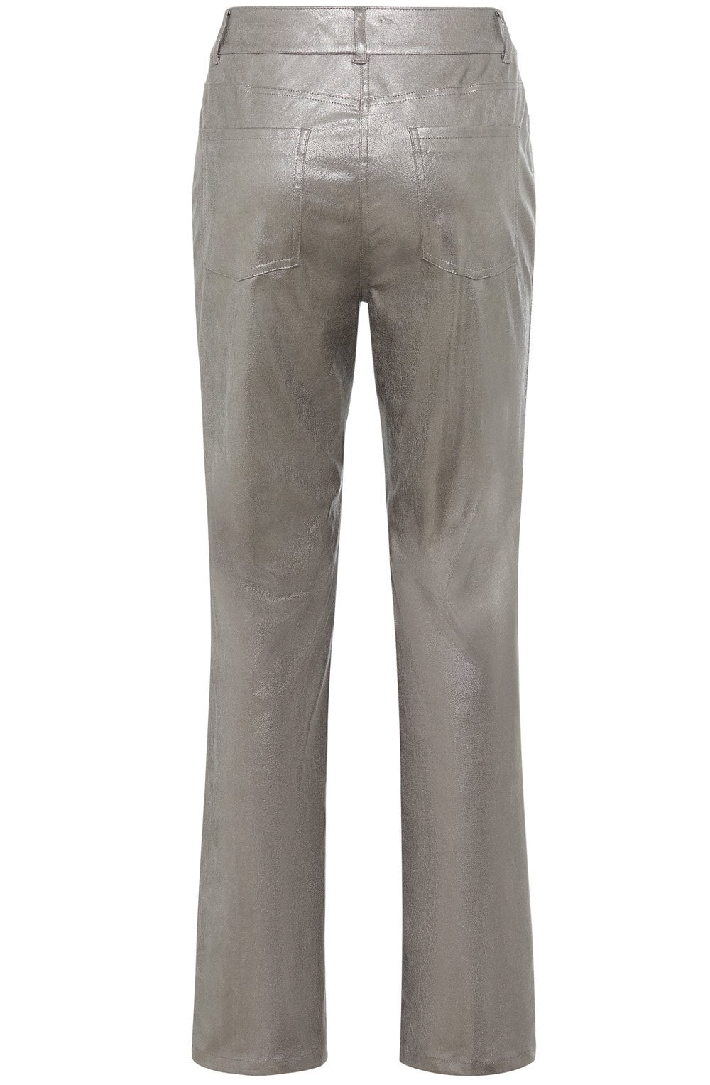 Grey Stone Metallic Mona Straight Trousers