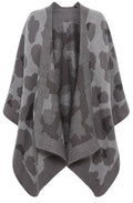 Grey Stone Patterned Knitted Cape