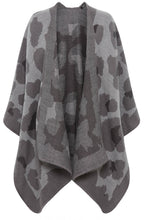 Grey Stone Patterned Knitted Cape