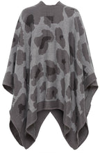 Grey Stone Patterned Knitted Cape