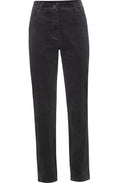 Grey Velvet Crocodile Print Jean