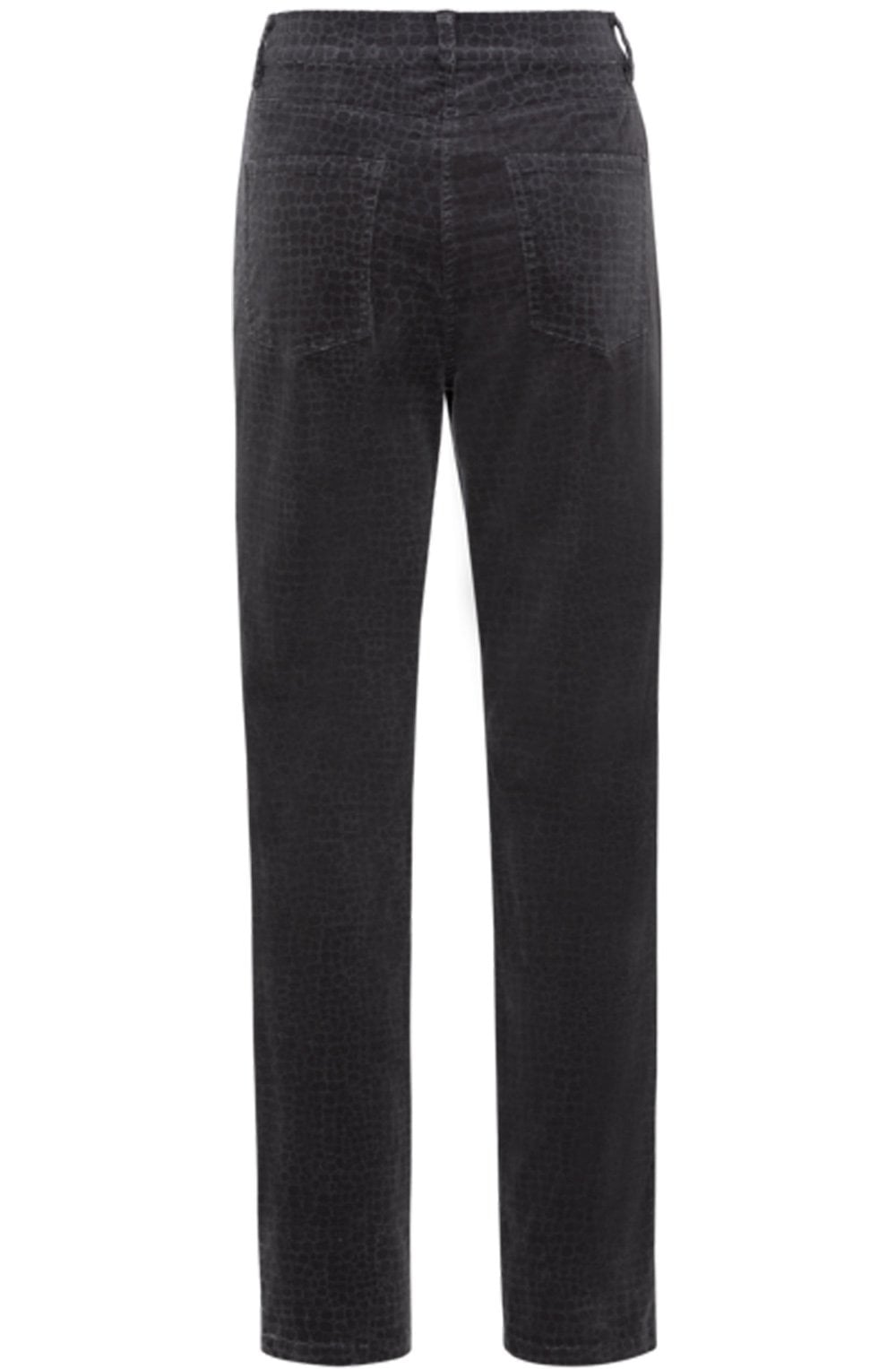 Grey Velvet Crocodile Print Jean