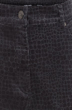 Grey Velvet Crocodile Print Jean