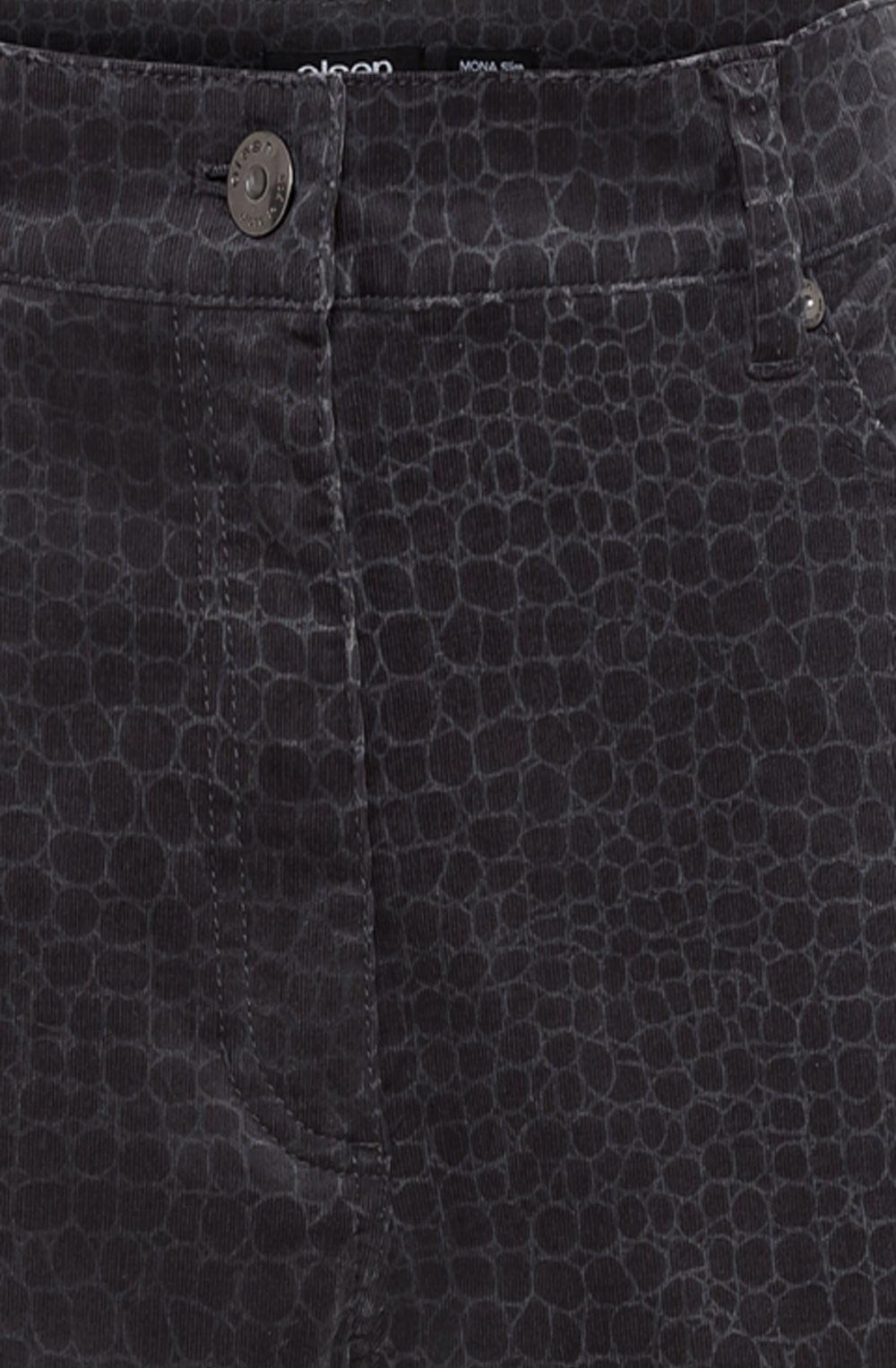 Grey Velvet Crocodile Print Jean