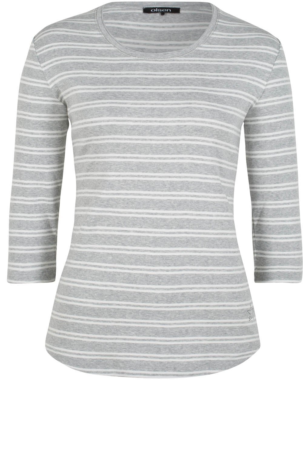 Grey & White Striped Top