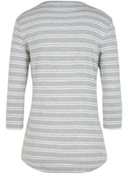Grey & White Striped Top