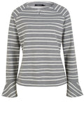 Grey & White Striped Top