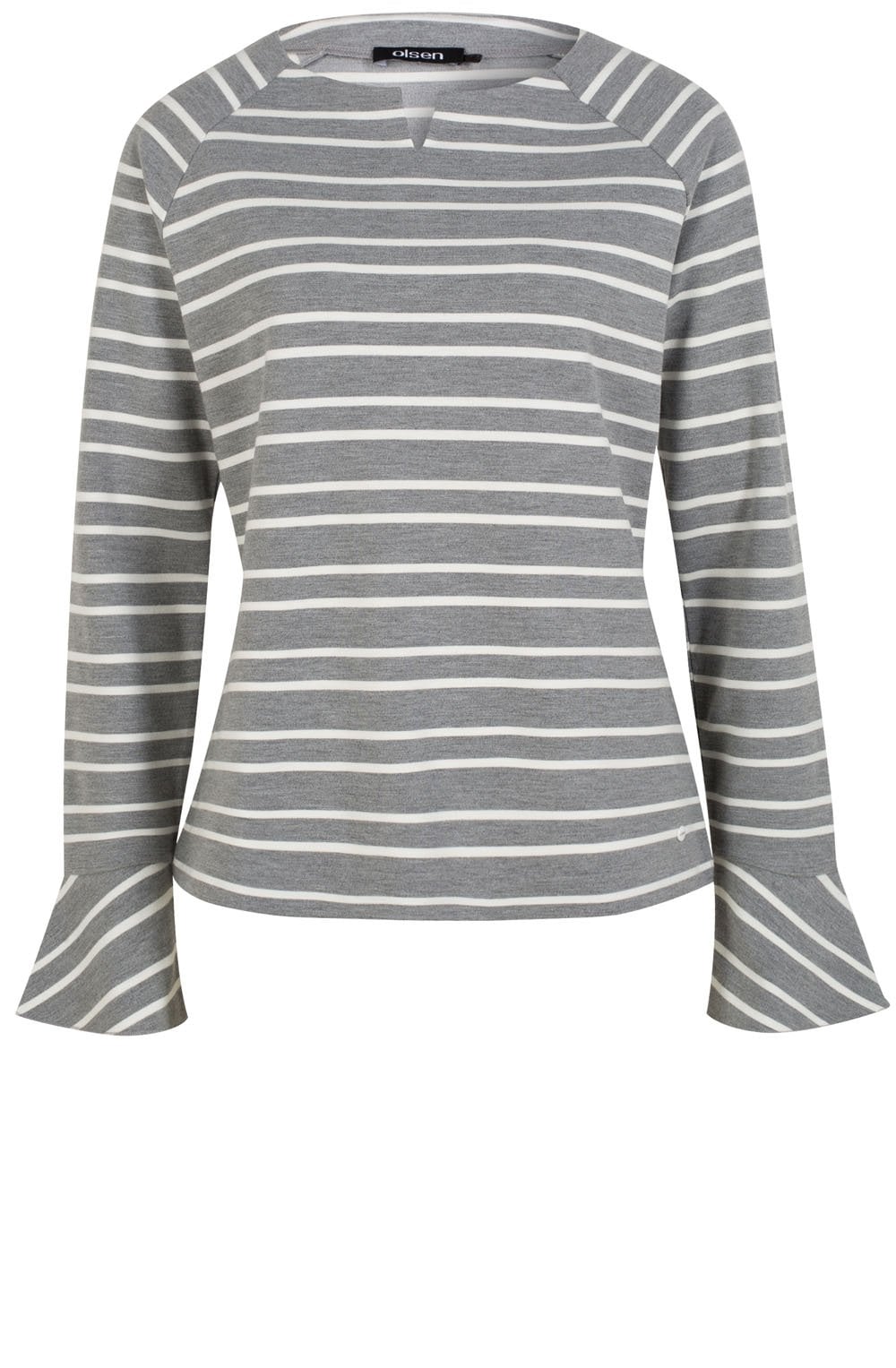 Grey & White Striped Top