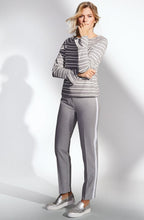 Grey & White Striped Top