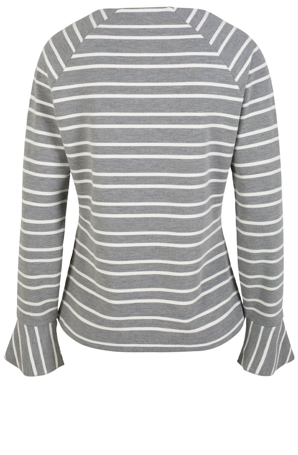 Grey & White Striped Top
