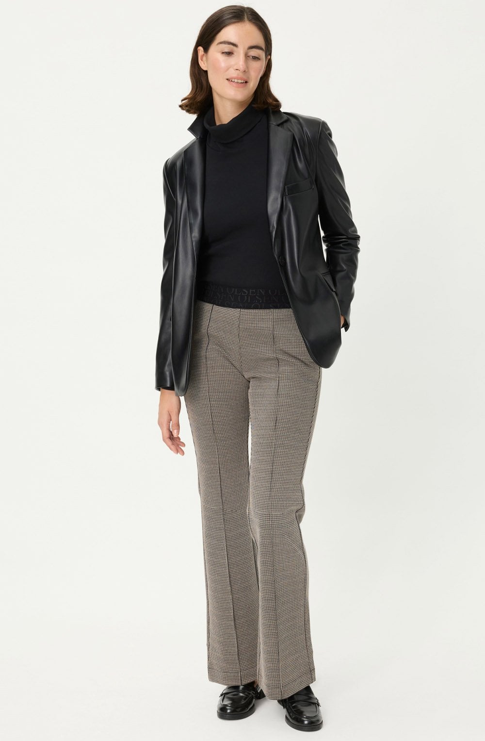 Hazelnut and Black Mona Bootcut Trousers