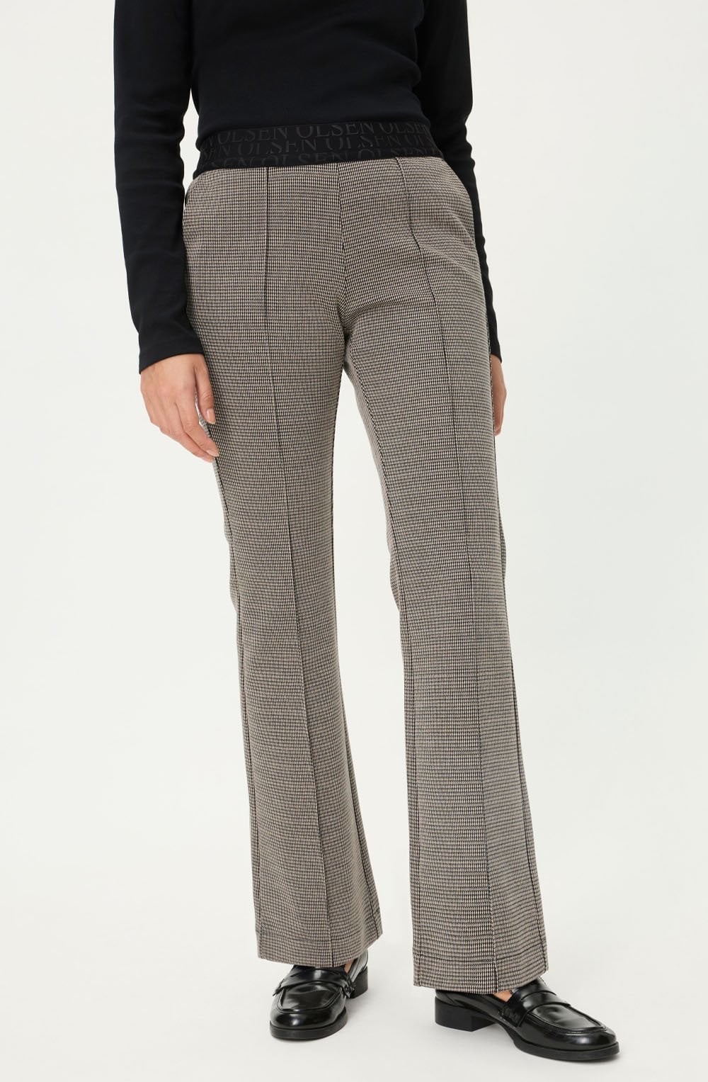 Hazelnut and Black Mona Bootcut Trousers