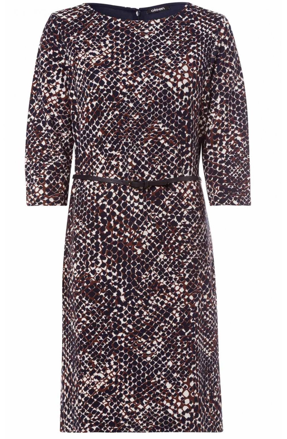 Hazelnut Patterned Jersey Dress