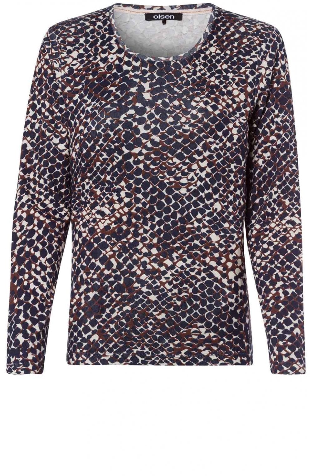 Hazelnut Patterned Jersey Top