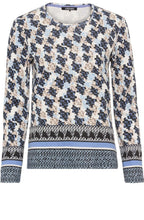 Heather Blue Bold Print Edda Top