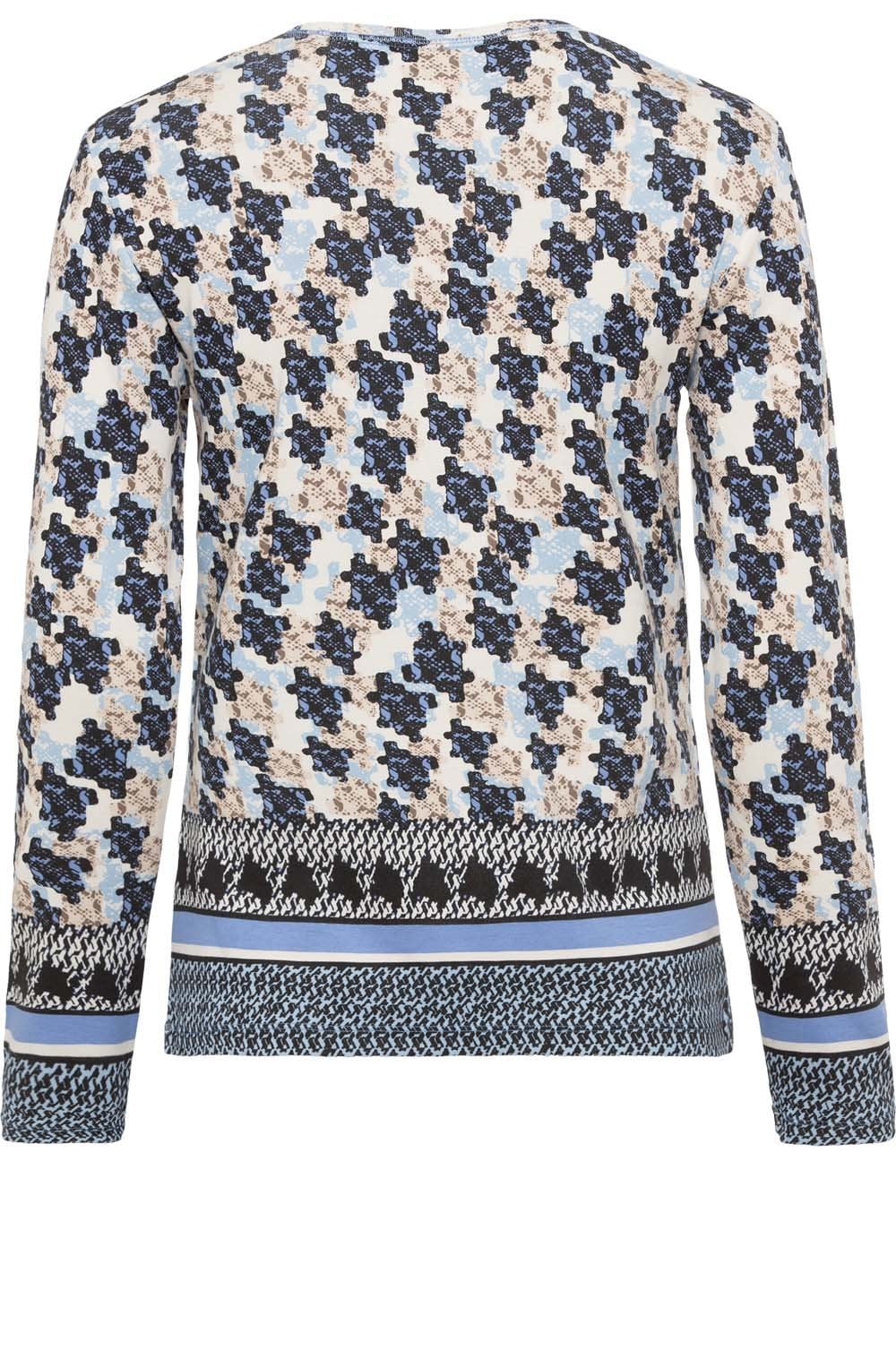 Heather Blue Bold Print Edda Top