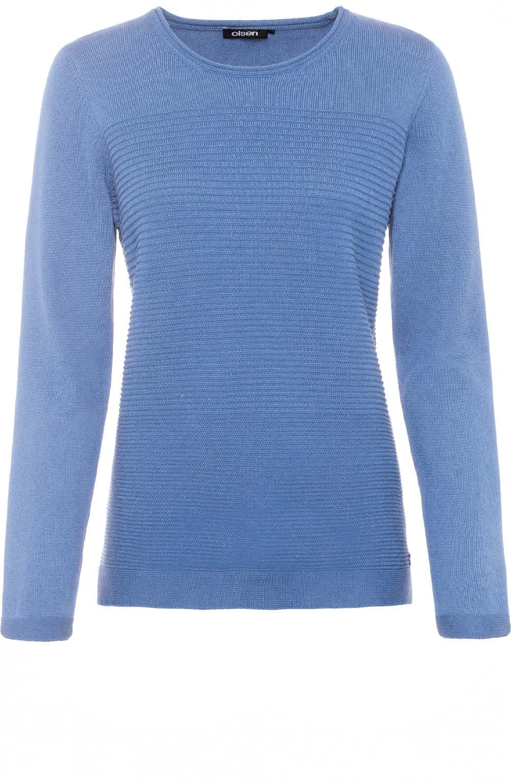 Heather Blue Horizontal Ribbed Jumper