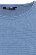 Heather Blue Horizontal Ribbed Jumper