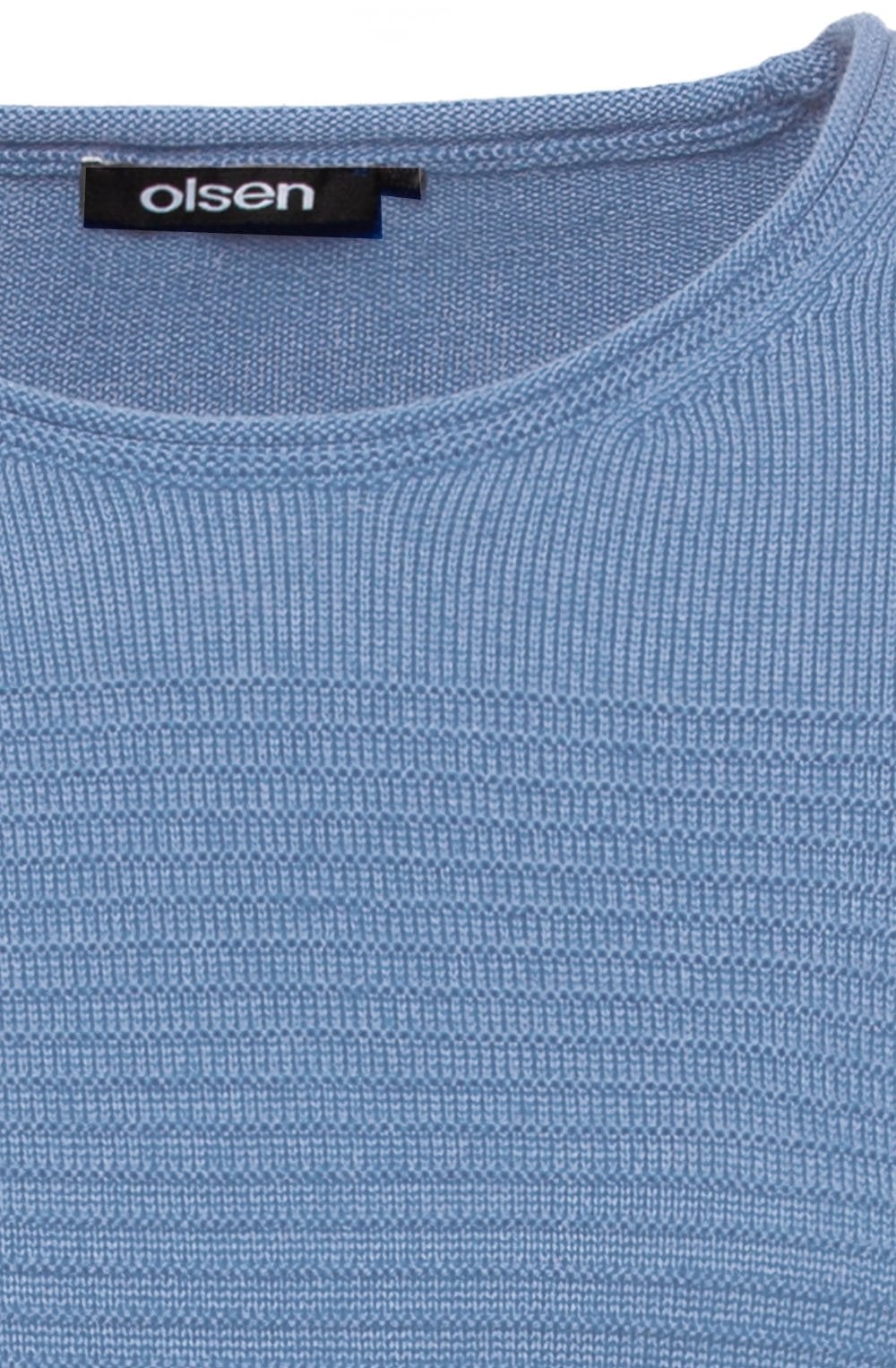 Heather Blue Horizontal Ribbed Jumper