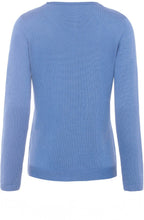 Heather Blue Horizontal Ribbed Jumper