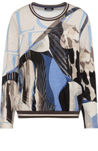 Heather Blue Patterned Jersey Top