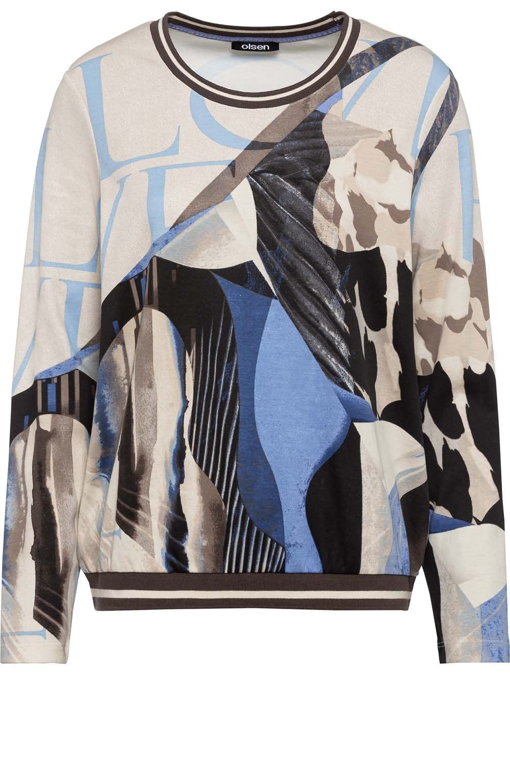 Heather Blue Patterned Jersey Top