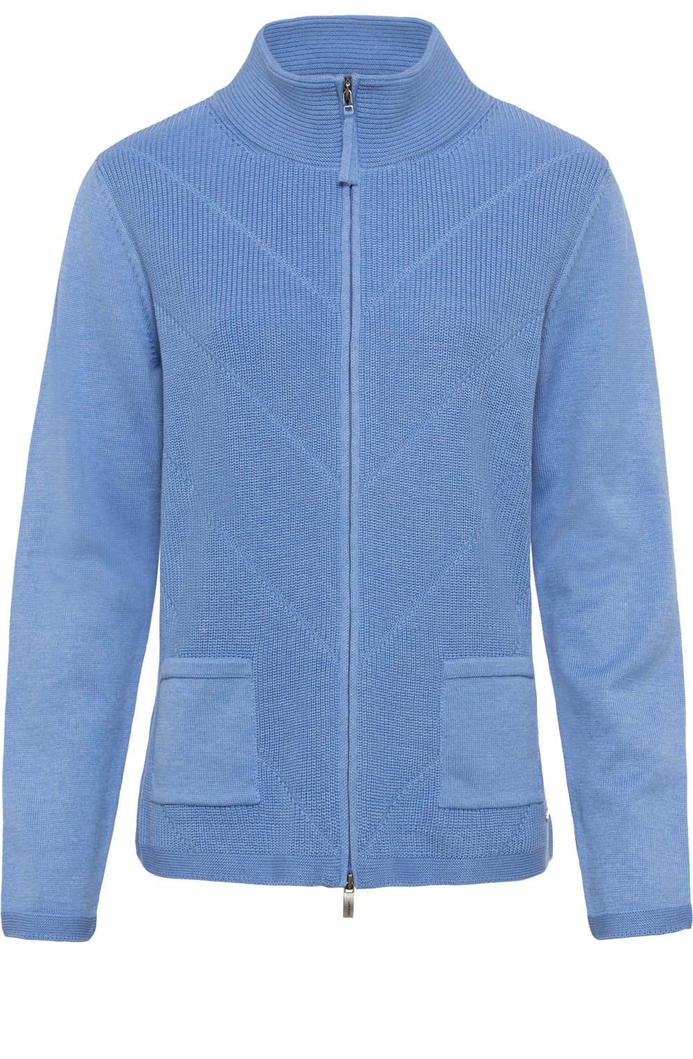 Heather Blue Patterned Knit Cardigan