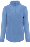 Heather Blue Zip Neck Jumper